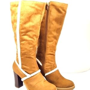 Fioni women's boots knee-high tan Size: 7